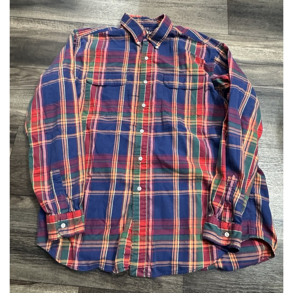 Ralph Lauren Shirt Mens Medium Multicolor Colorful Plaid Pony XL‎